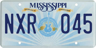 MS license plate NXR045