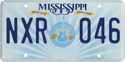 MS license plate NXR046
