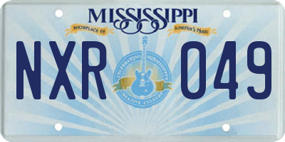 MS license plate NXR049