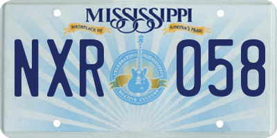 MS license plate NXR058