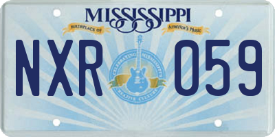 MS license plate NXR059