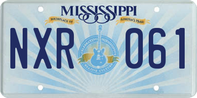 MS license plate NXR061