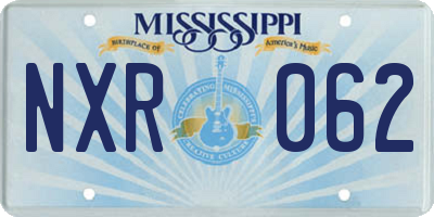 MS license plate NXR062