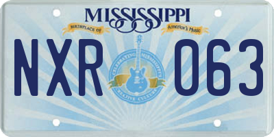 MS license plate NXR063