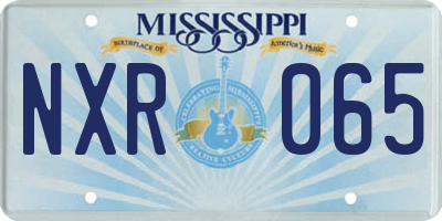 MS license plate NXR065