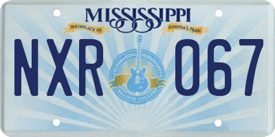 MS license plate NXR067