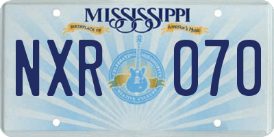MS license plate NXR070