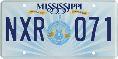 MS license plate NXR071