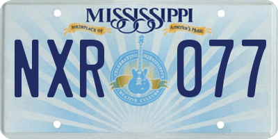 MS license plate NXR077
