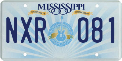 MS license plate NXR081