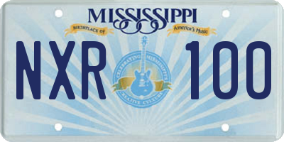 MS license plate NXR100