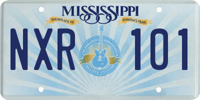 MS license plate NXR101