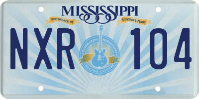 MS license plate NXR104