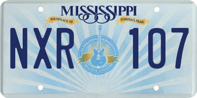 MS license plate NXR107