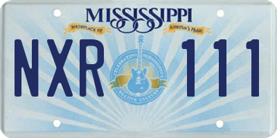 MS license plate NXR111