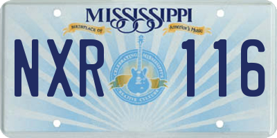 MS license plate NXR116