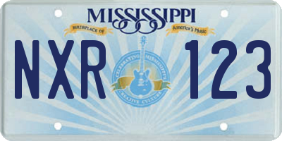 MS license plate NXR123