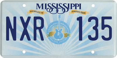 MS license plate NXR135