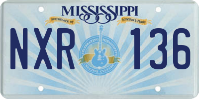 MS license plate NXR136