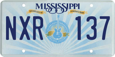 MS license plate NXR137