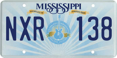 MS license plate NXR138