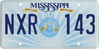 MS license plate NXR143