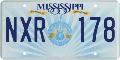 MS license plate NXR178