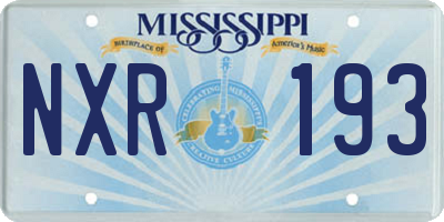 MS license plate NXR193