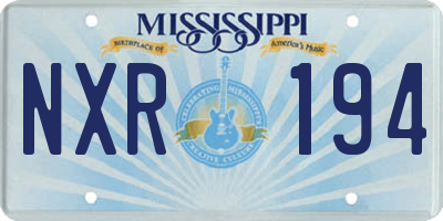 MS license plate NXR194