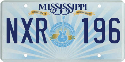 MS license plate NXR196