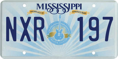 MS license plate NXR197
