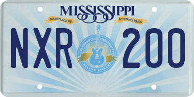 MS license plate NXR200