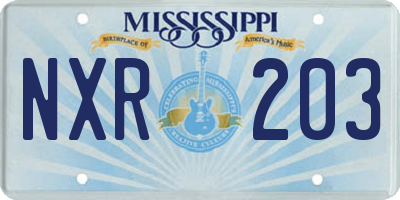 MS license plate NXR203