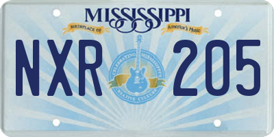 MS license plate NXR205