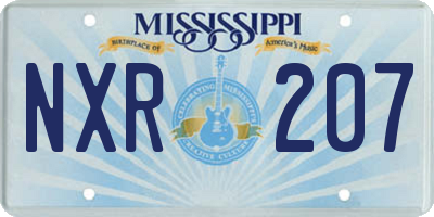 MS license plate NXR207