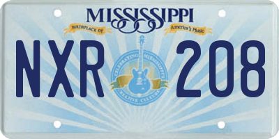 MS license plate NXR208