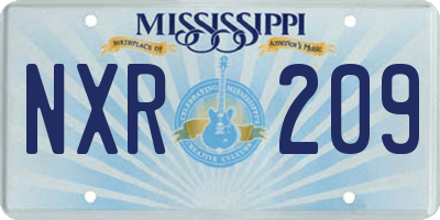 MS license plate NXR209