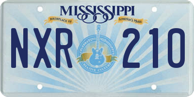 MS license plate NXR210