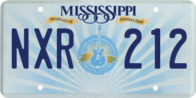 MS license plate NXR212