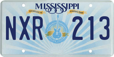 MS license plate NXR213