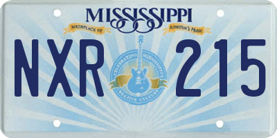 MS license plate NXR215