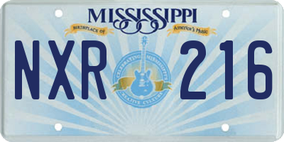 MS license plate NXR216