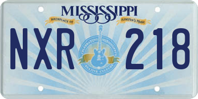 MS license plate NXR218