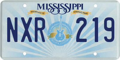 MS license plate NXR219