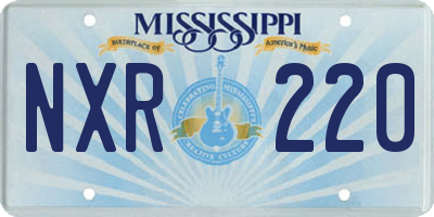 MS license plate NXR220