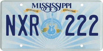 MS license plate NXR222
