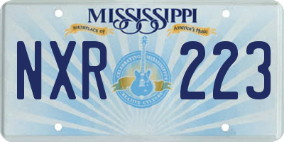 MS license plate NXR223