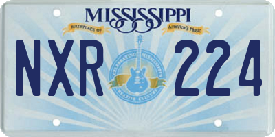 MS license plate NXR224