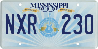 MS license plate NXR230