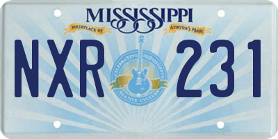 MS license plate NXR231